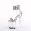 Pleaser - FLAMINGO827RS Sandale à bride à la cheville, Pole dance chaussures - Transparent/Transparent Product image